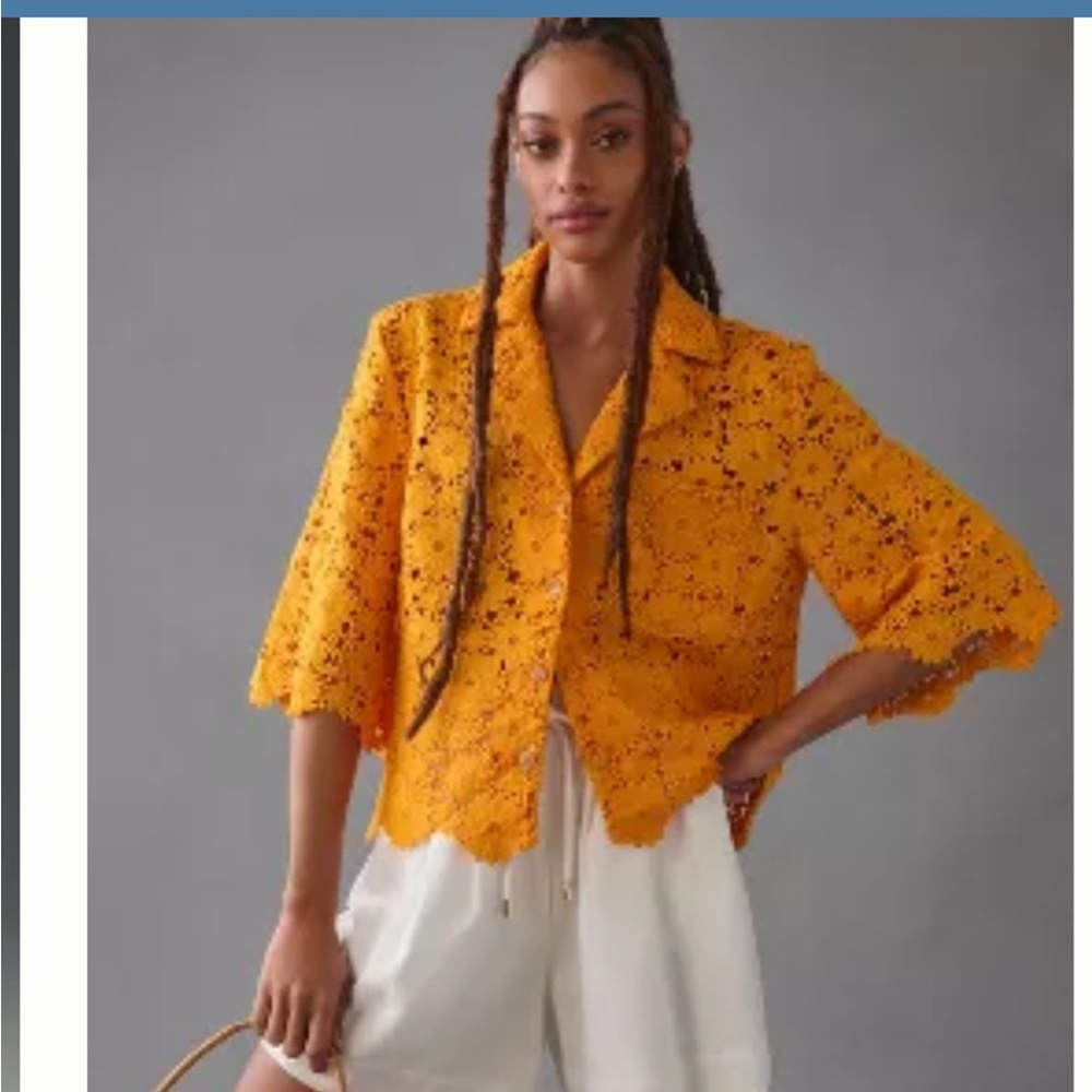 NWOT Maeve by Anthropologie blouse/jacket. Stunning burnt rust color. Size L.